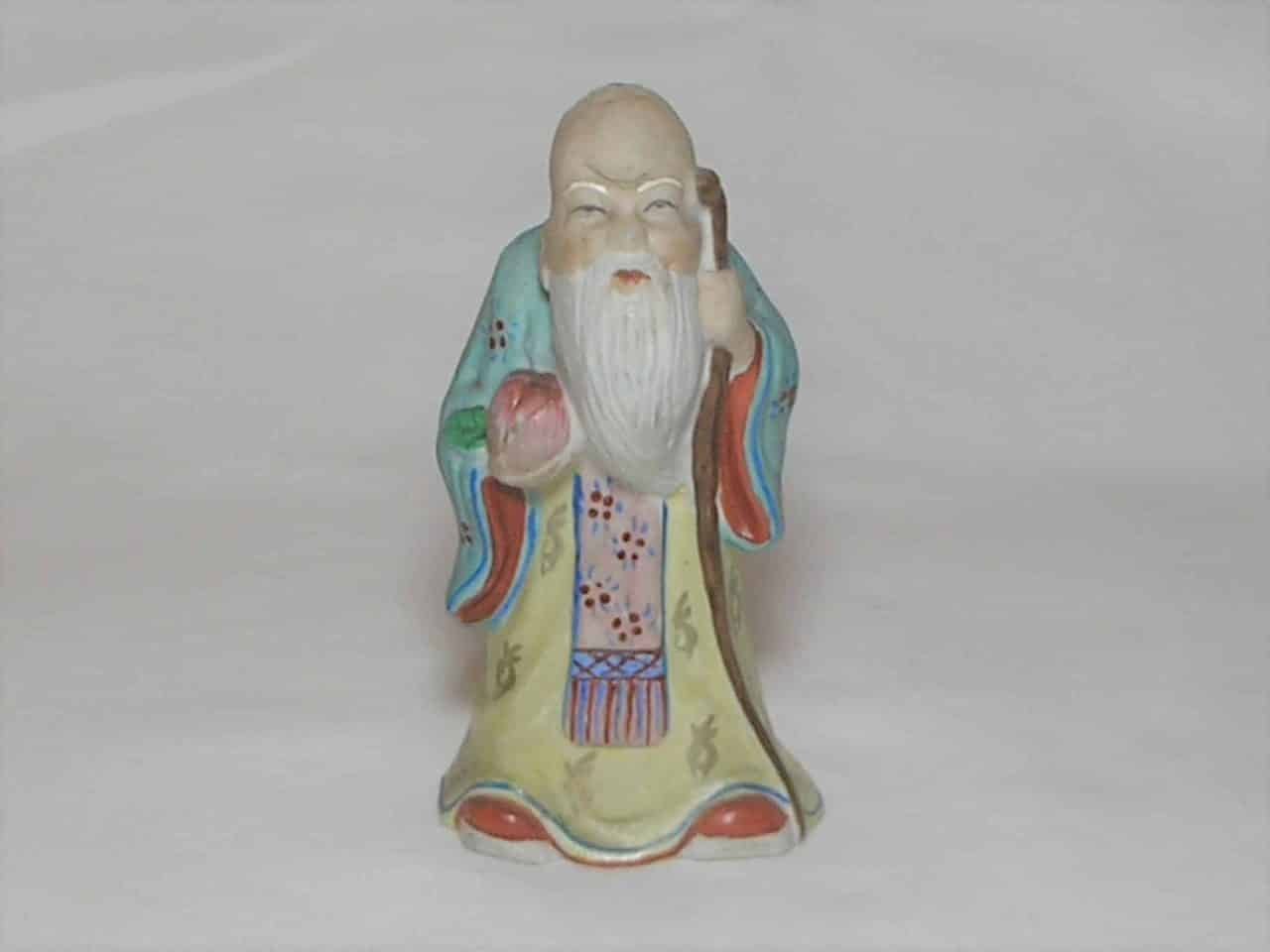 | Casa do Colecionador : Escultura em porcelana policromada fosca e brilhante - Chinês mestre - Sábio