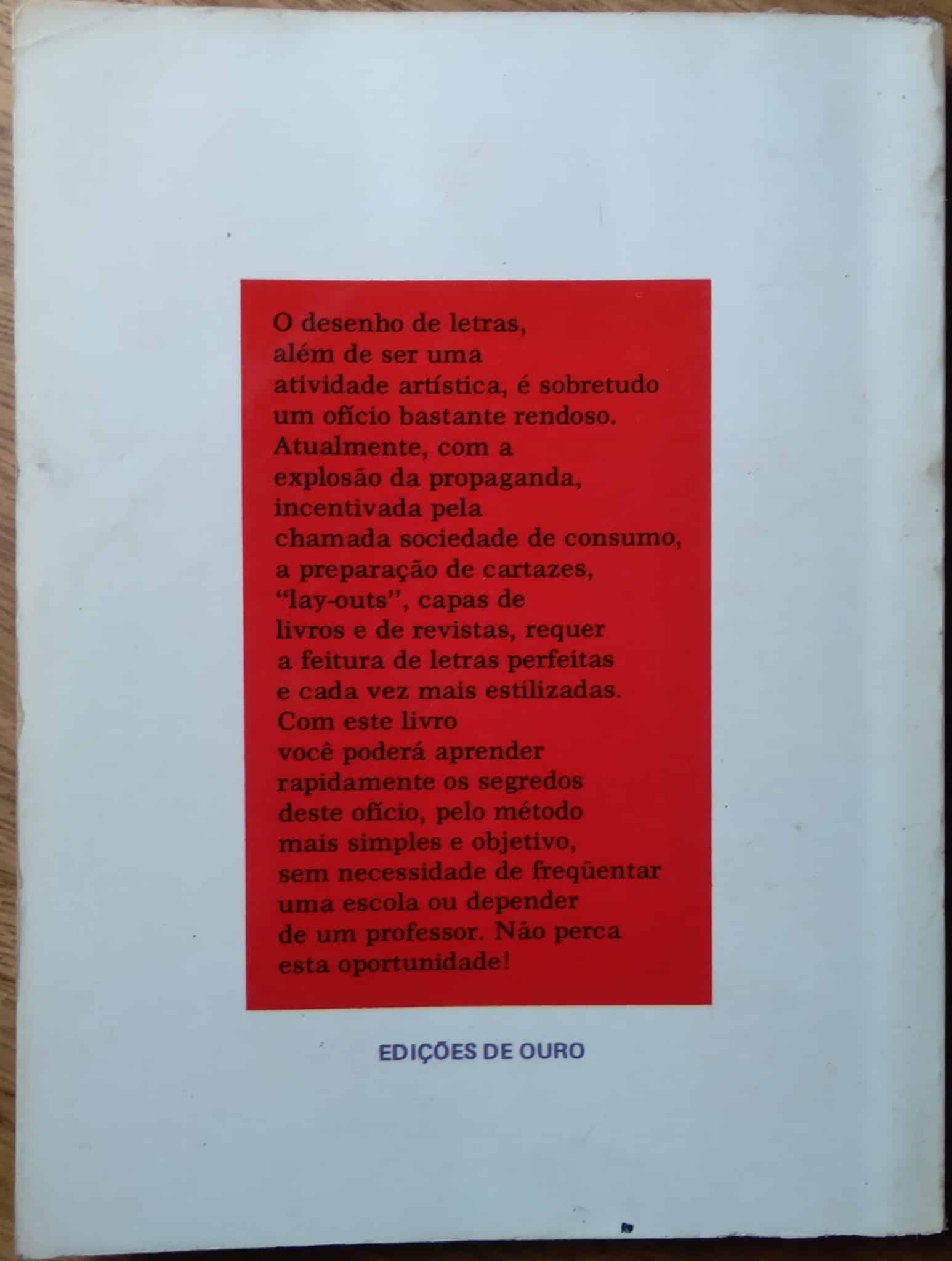 | Casa do Colecionador Livro Manual de desenho de Letras. José F Couto. Edições de Ouro.