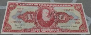 100 Cruzeiros Com Carimbo de 10 Centavos