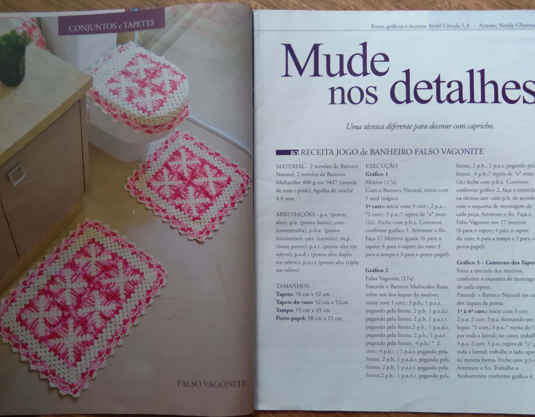 | Casa do Colecionador 27g Revista Fio a fio Croche e Fios Barroco 28. Jogo de cozinha Almofada.