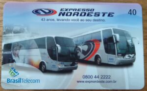 Cartão telefone Brasil Telecom BT 2006. Mídia ônibus Expresso Nordeste. Tir ICE 138250.