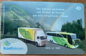 Cartão telefone Brasil Telecom PR. Mídia ônibus Princesa dos Campos. Tir ICE 109100.