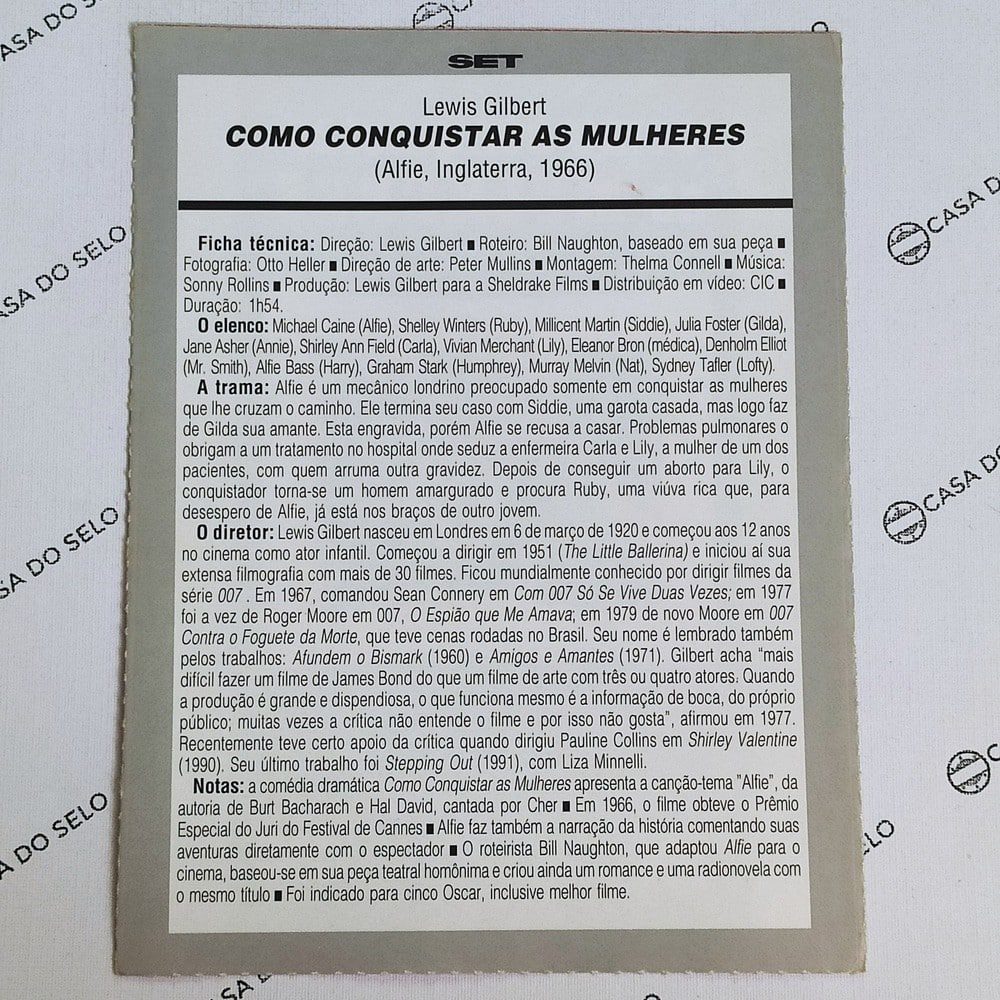 | Casa do Colecionador Como Conquistar As Mulheres (1966) - Ficha Técnica - SET-066