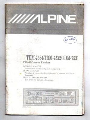 Manual de Operação - Radio Toca Fitas - Alpine TDM 7534 - 7532 - 7531