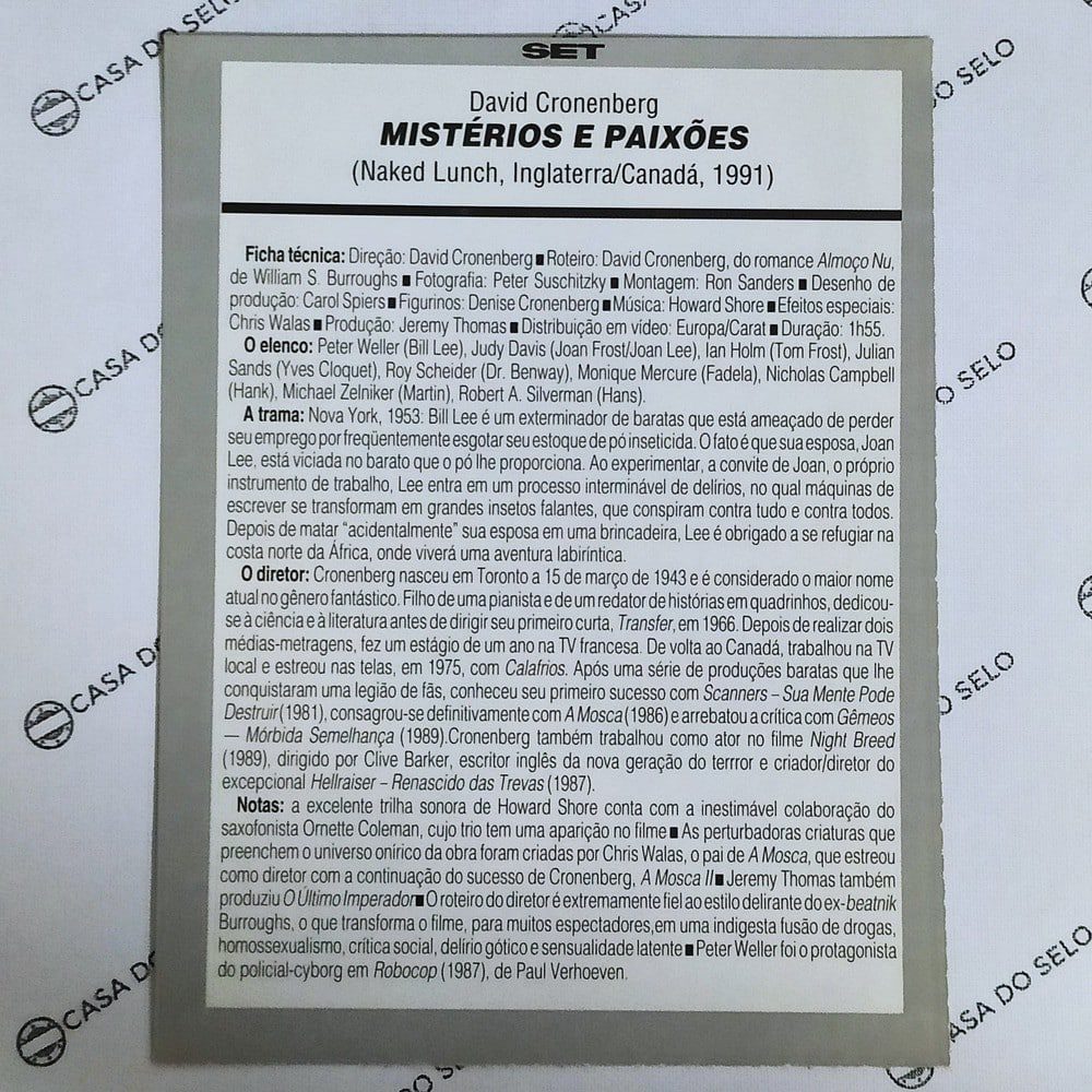 | Casa do Colecionador Mistérios E Paixões (1991) - Ficha Técnica - SET-196