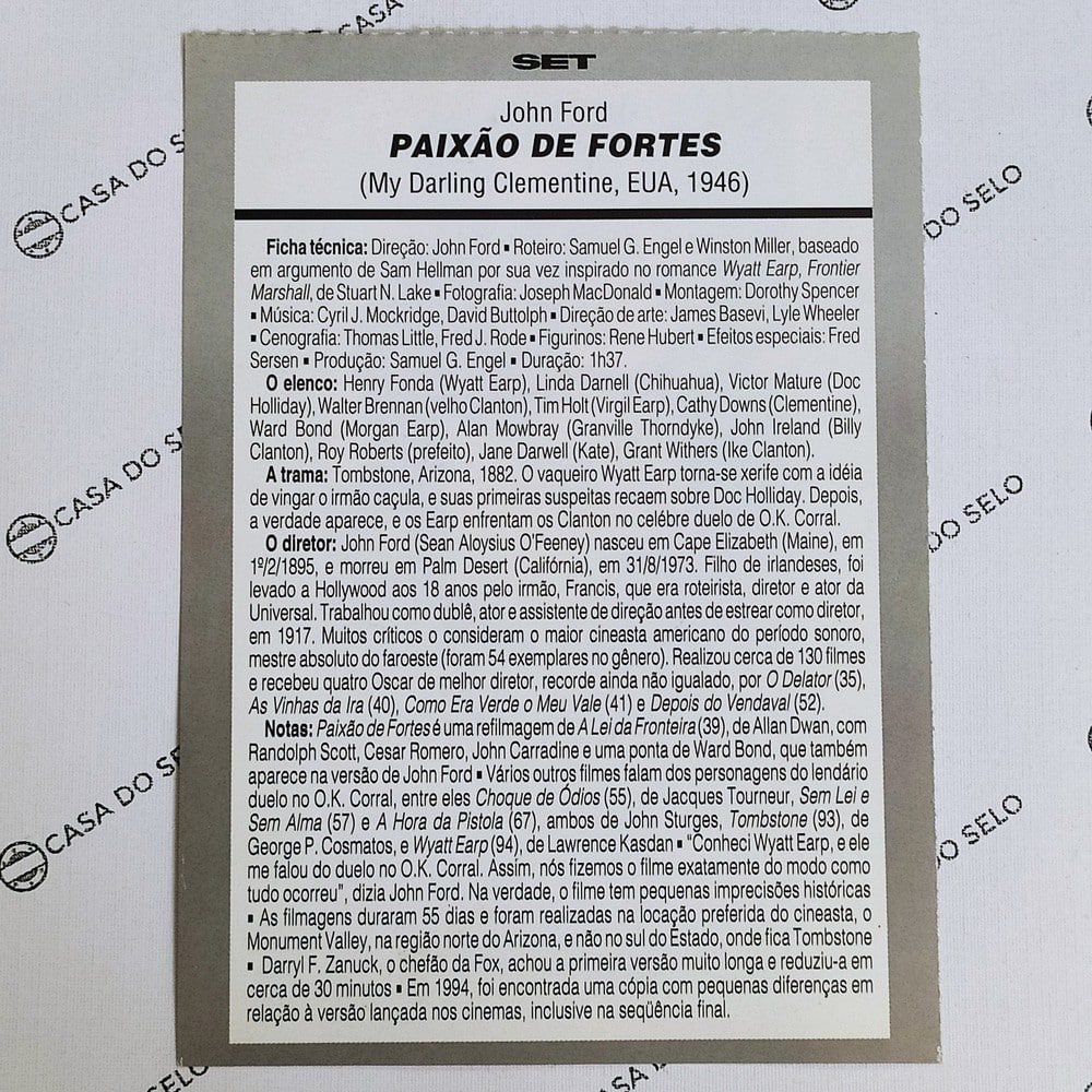 | Casa do Colecionador Paixão De Fortes (1946) - Ficha Técnica - SET-025