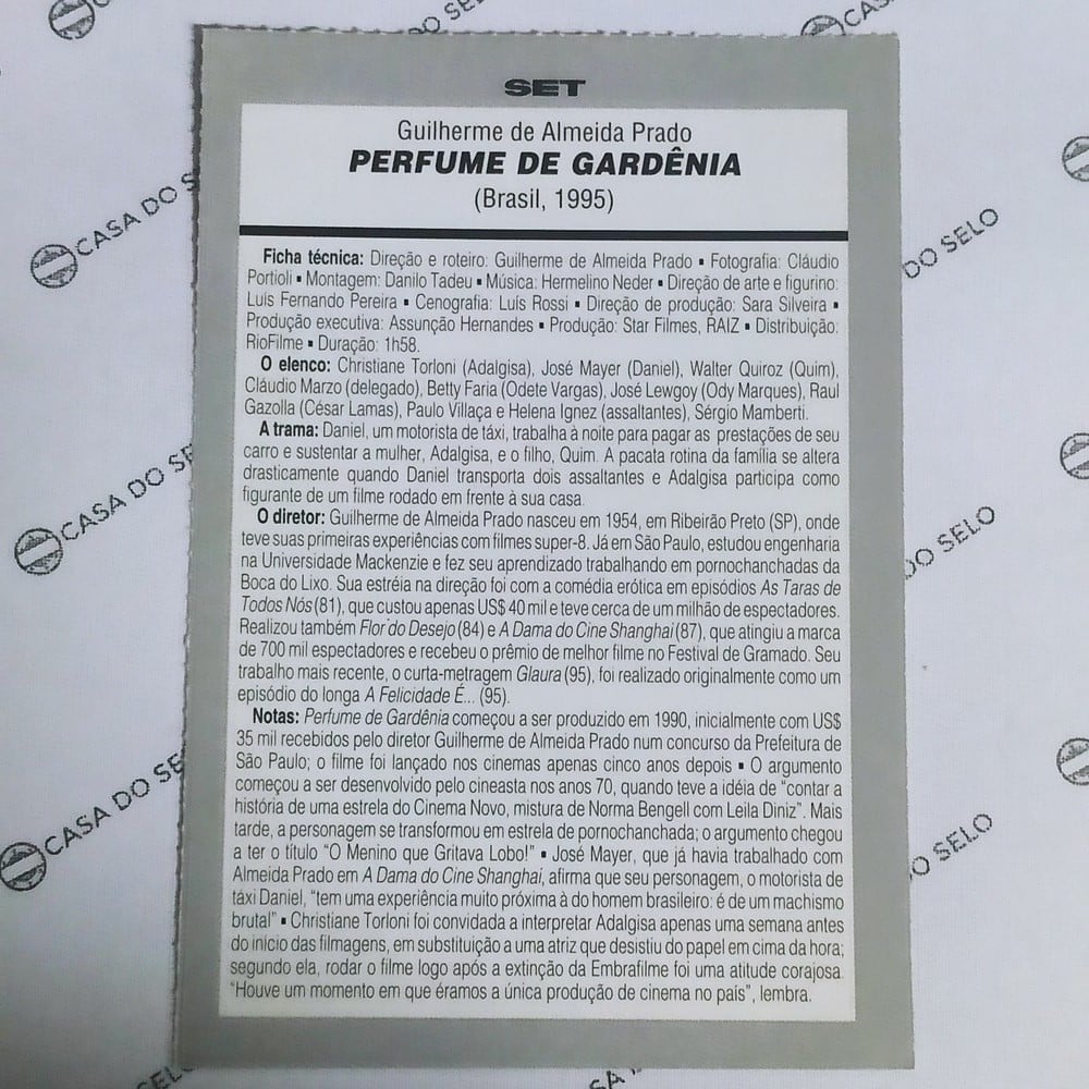 | Casa do Colecionador Perfume De Gardênia (1995) - Ficha Técnica - SET-354