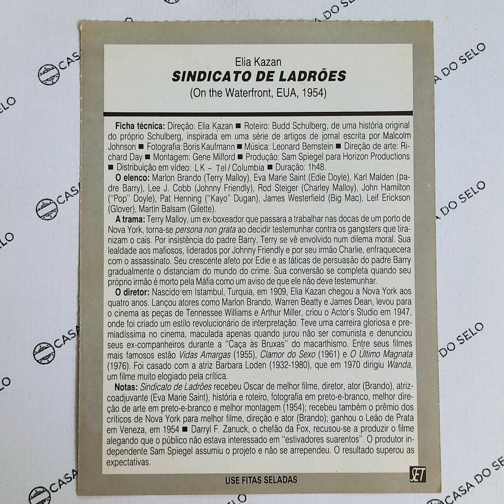 | Casa do Colecionador Sindicato De Ladrões (1954) - Ficha Técnica - SET-042