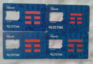 5ma. 24M Cartão telefone Sim usado Tim 4G Triplo Azul sem o chip. Valor de cada.