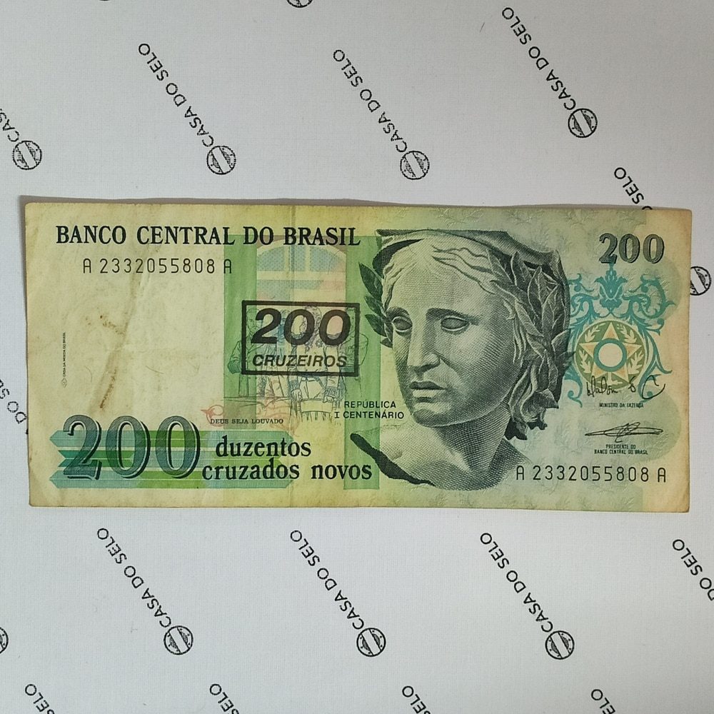 | Casa do Colecionador Brasil | 200 Cruzados Novos (carimbo) | Ced-071
