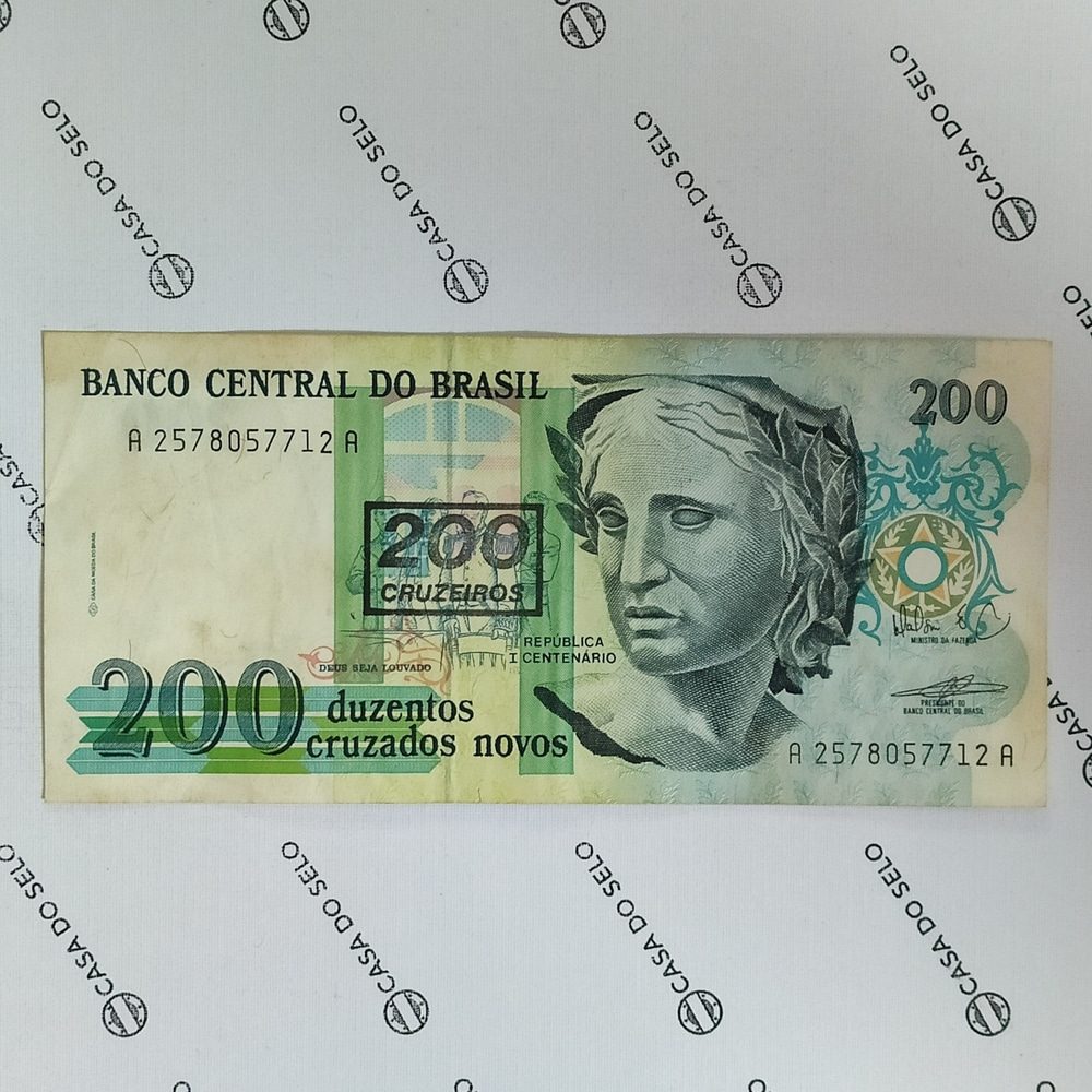 | Casa do Colecionador Brasil | 200 Cruzados Novos (carimbo) | Ced-076