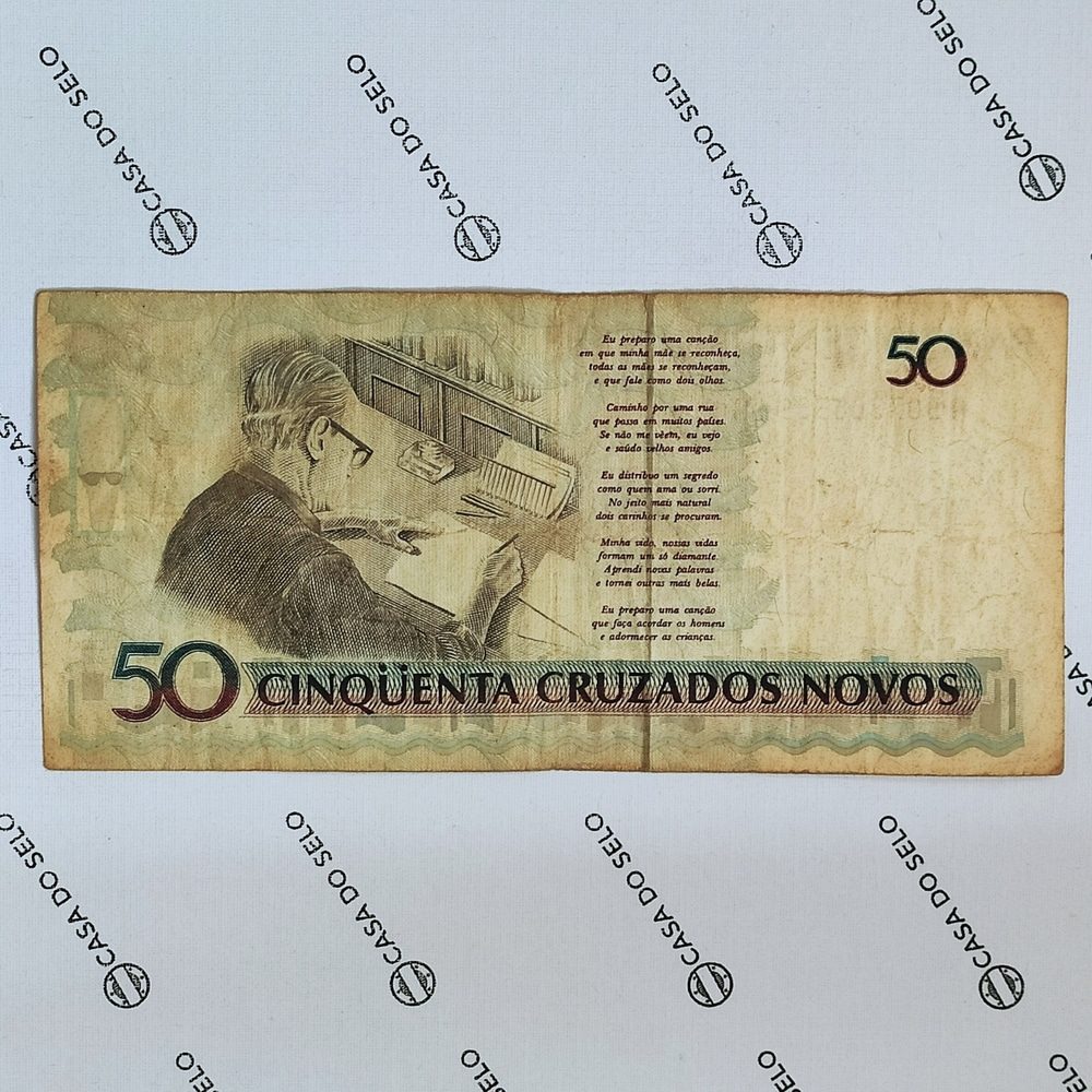 | Casa do Colecionador Brasil | 50 Cruzados Novos | Carimbo 50 Cruzeiros | Ced-039