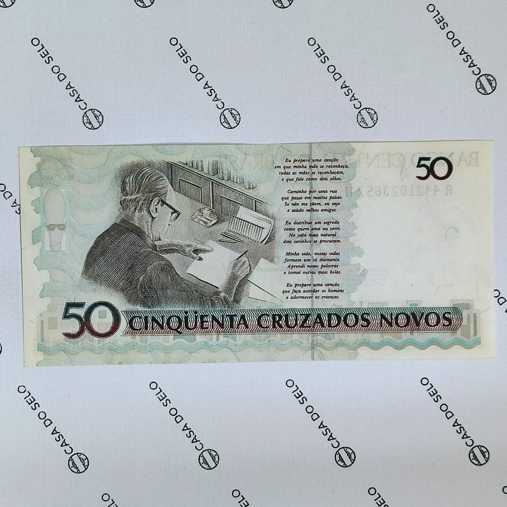 | Casa do Colecionador Brasil | 50 Cruzados Novos | Carimbo 50 Cruzeiros | Ced-042