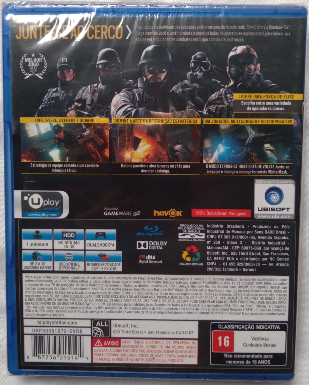 | Casa do Colecionador Jogo PS4 Tom Clancy's Rainbow six siege. Junte-se ao cerco