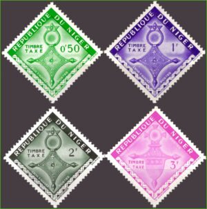 Níger - Cruz de Agadez e Cruz de Iferouane - 1962 - Selo de taxa - S/Incompleta