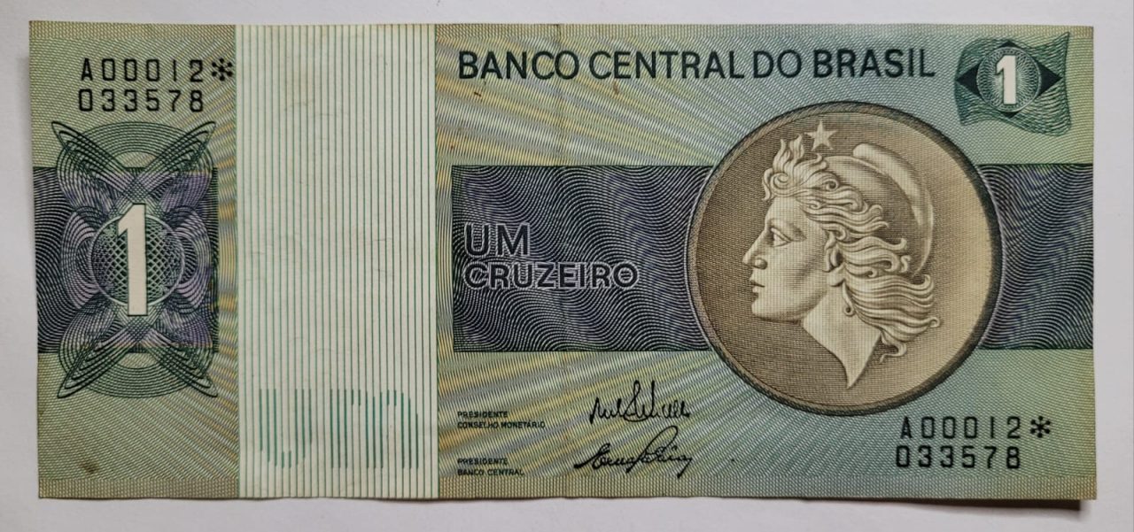 | Casa do Colecionador 1 (Um Cruzeiro) - Cédula C129a - MBC/SOB (Ano 1970)