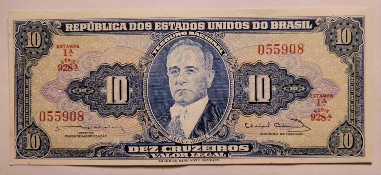 | Casa do Colecionador 10 (Dez Cruzeiros) - Cédula C020 - SOB (Ano 1963)