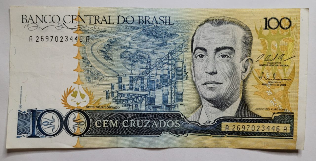 | Casa do Colecionador 100 (Cem Cruzados) - Cédula C187 - MBC (Ano 1987)