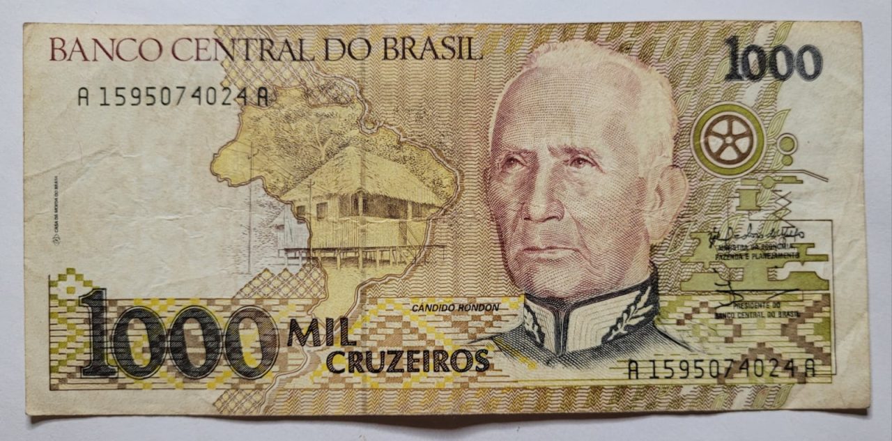 | Casa do Colecionador 1.000 (Mil Cruzeiros Reais) Cédula C217 - MBC (Ano 1990)