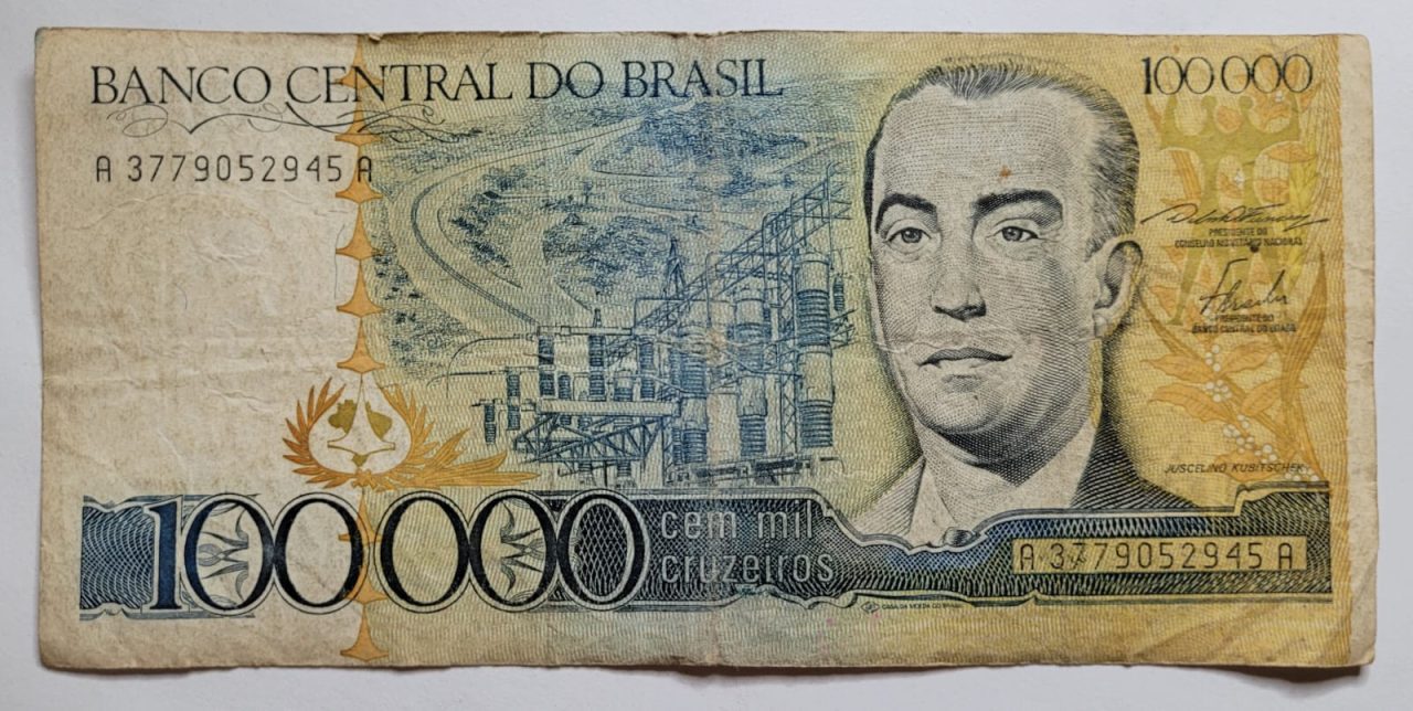 | Casa do Colecionador 100.000 (Cem Mil Cruzeiros) Cédula C176 - MBC (Ano 1985)