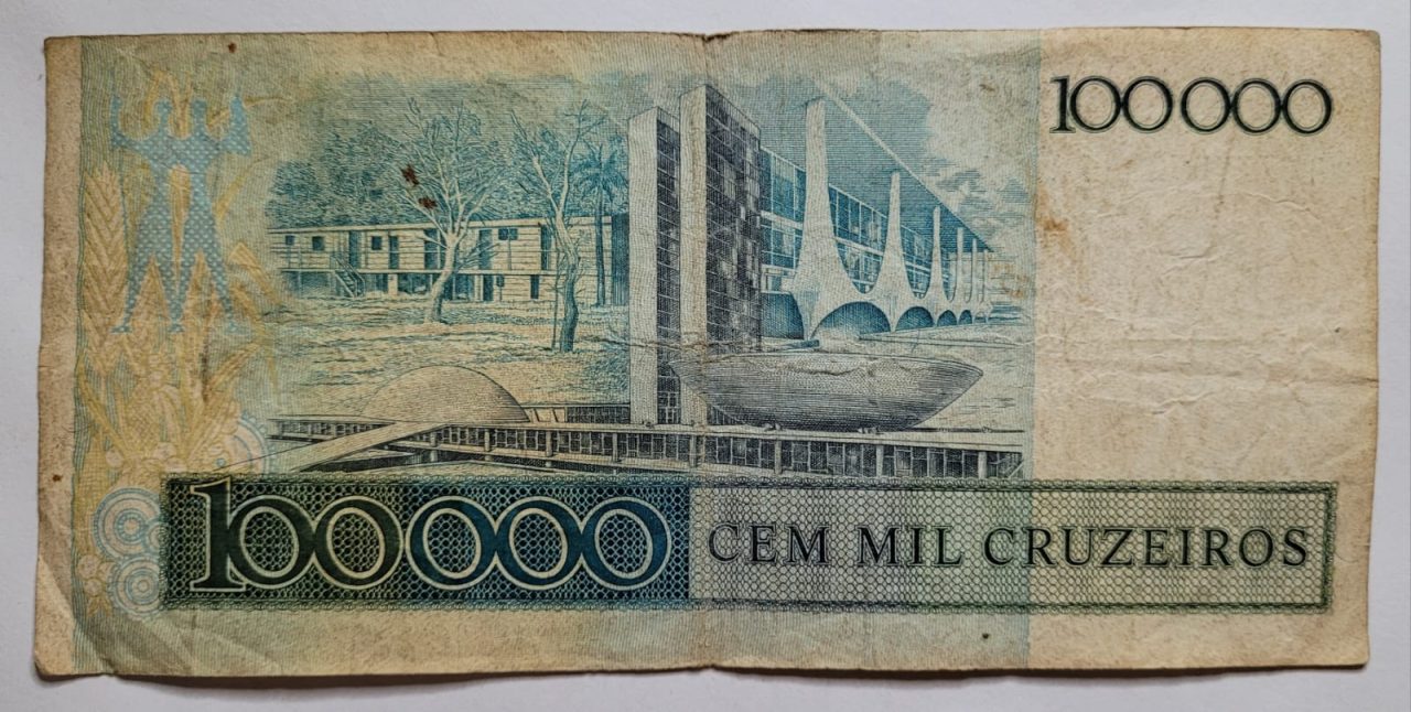 | Casa do Colecionador 100.000 (Cem Mil Cruzeiros) Cédula C176 - MBC (Ano 1985)