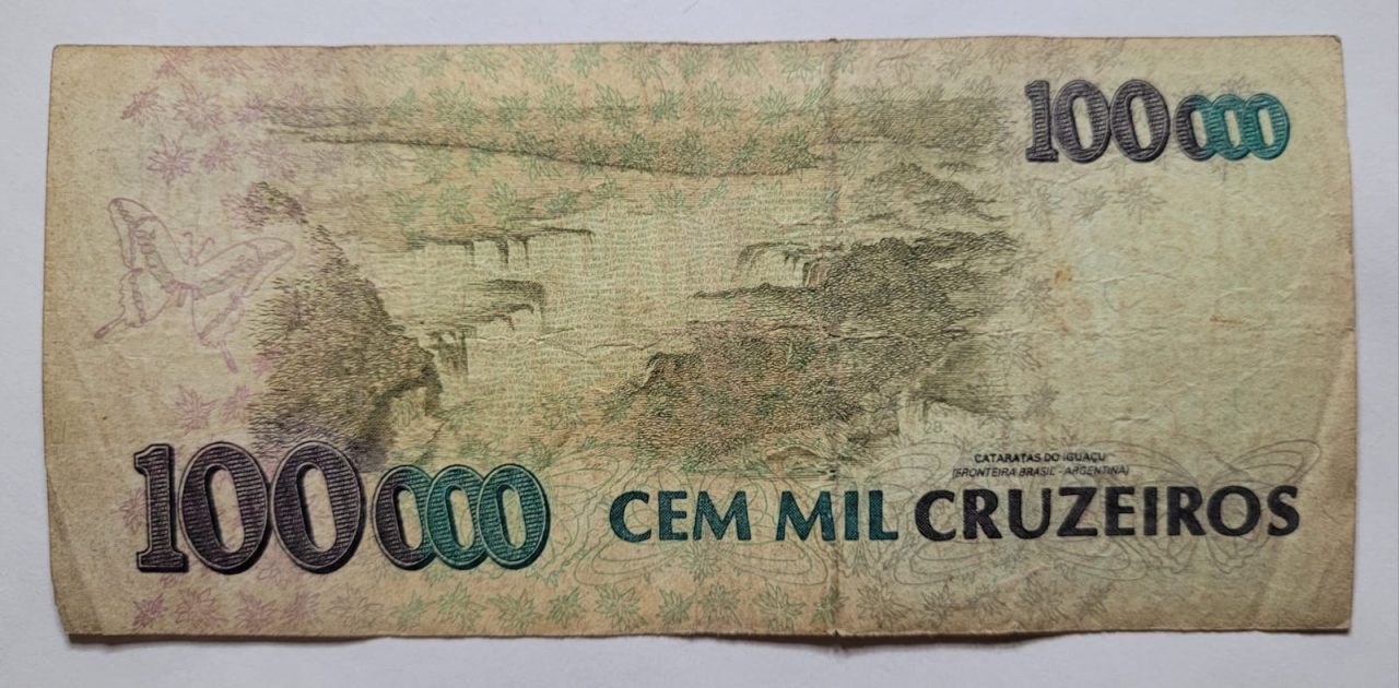 | Casa do Colecionador 100.000 (Cem Mil Cruzeiros) Cédula C228 - BC/MBC (Ano 1993)