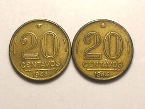 20 Centavos 1944 - Data numeros finos e numeros grossos