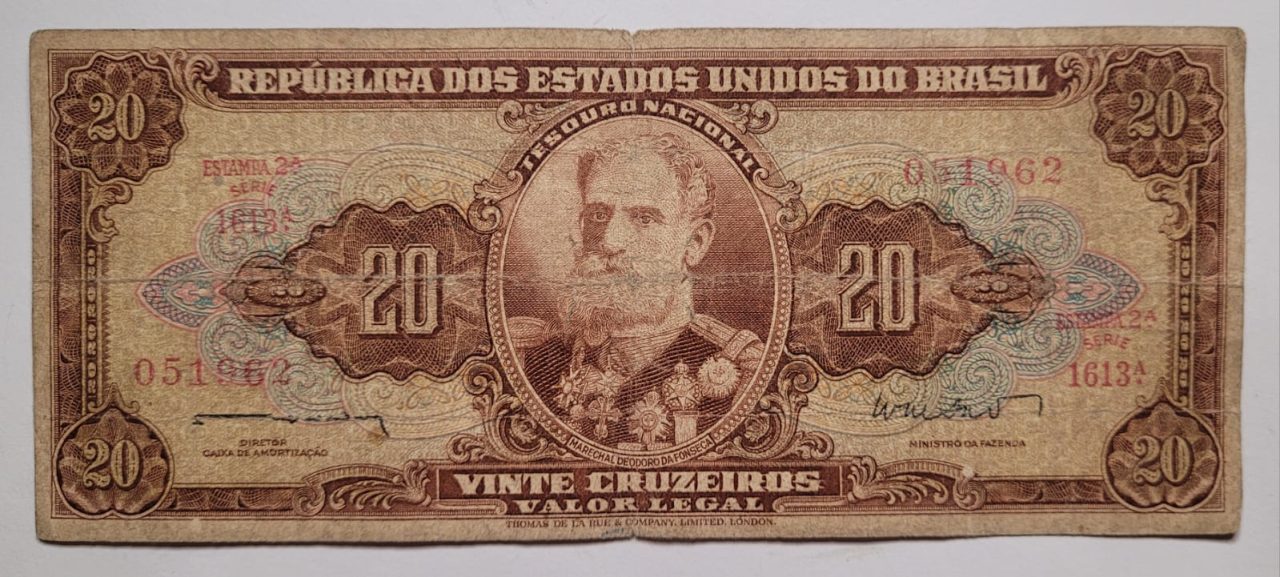 | Casa do Colecionador 20 (Vinte Cruzeiros) - Cédula C088 - BC - Série 1613 (Ano 1962)