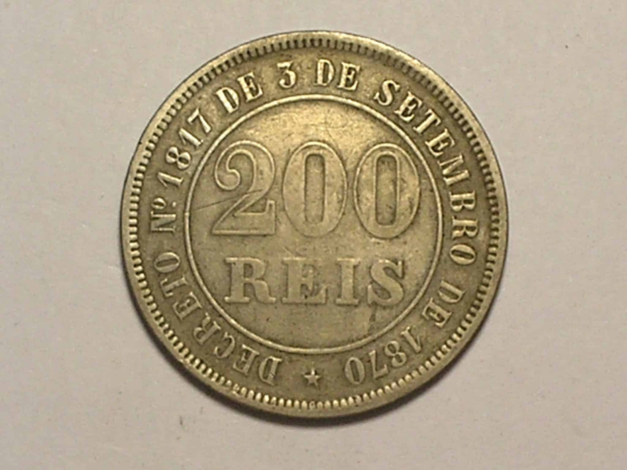 | Casa do Colecionador 200 Réis - 1878 - Império / Mbc / Data Rara