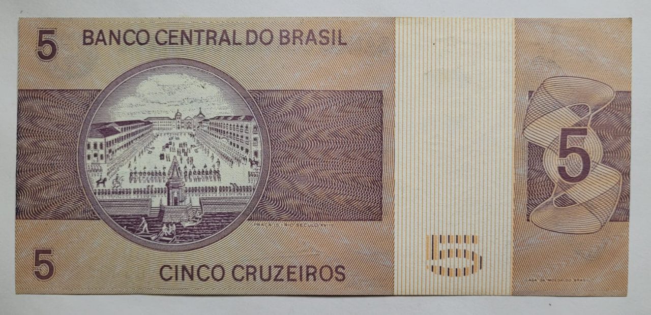 | Casa do Colecionador 5 (Cinco Cruzeiros) - Cédula C135 - FE - Série B04256 (Ano 1974)