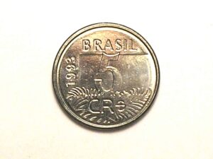 5 Cruzeiros de 1993 - Fauna = Arara - Flor de Cunho
