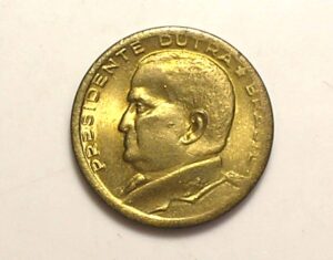 50 Centavos 1956 = Dutra com circulo aberto no rosto - Flor de cunho / Variante rara - Catalogada