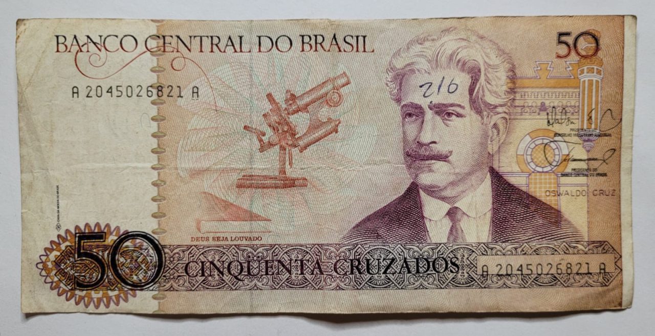 | Casa do Colecionador 50 (Cinquenta Cruzados) - Cédula C184 - MBC (Ano 1987)