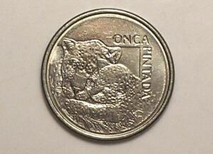 50 Cruzeiros de 1993 - Fauna - Onça - Escassa / Flor de Cunho