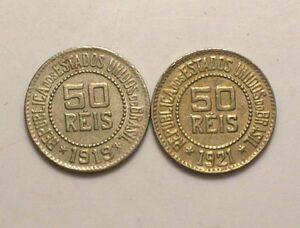 50 Réis - 1919 e 1921 - Niquel / Ssob