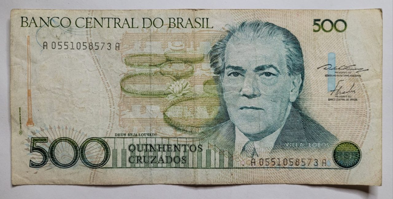 | Casa do Colecionador 500 (Quinhentos Cruzados) - Cédula C189 - MBC (Ano 1986)
