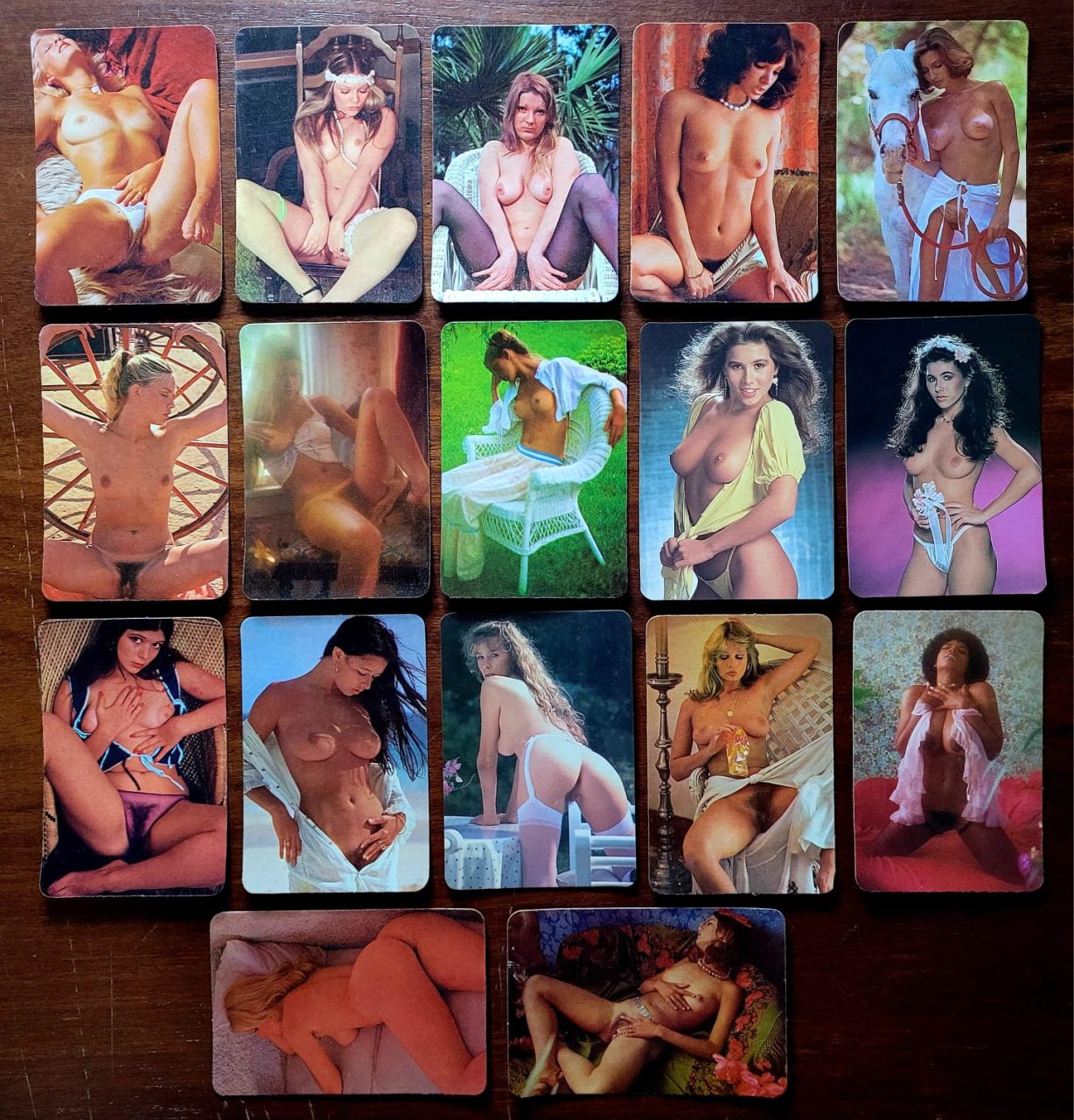 | Casa do Colecionador Calendário de Bolso (Tema Nú Feminino) Lote com 17 - Anos 80 e 90