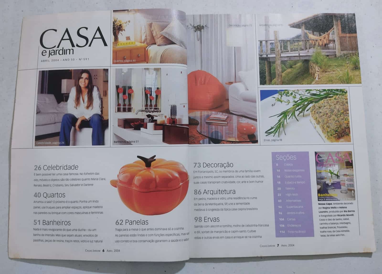 | Casa do Colecionador Casa e Jardim Nº 591 - Banheiros - Pastilhas e Linhas Retas Estão em Alta (Abril 2004)