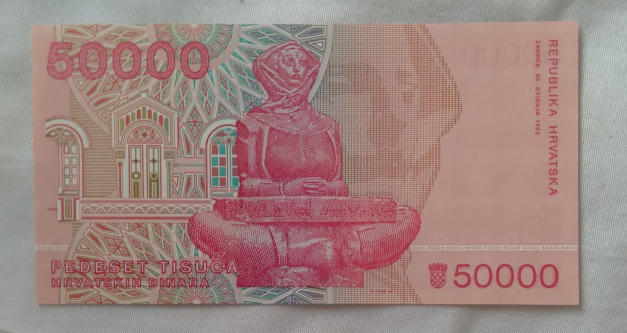 | Casa do Colecionador Cedula Croacia 50000 dinara de 1993. Pedeset Tisuca. FE