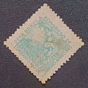 Comemorativos - RHM C0196 C (Novo - Variedade) 10º Congresso Brasileiro de Esperanto/RJ - 16/04/1945 (Selos do Brasil)
