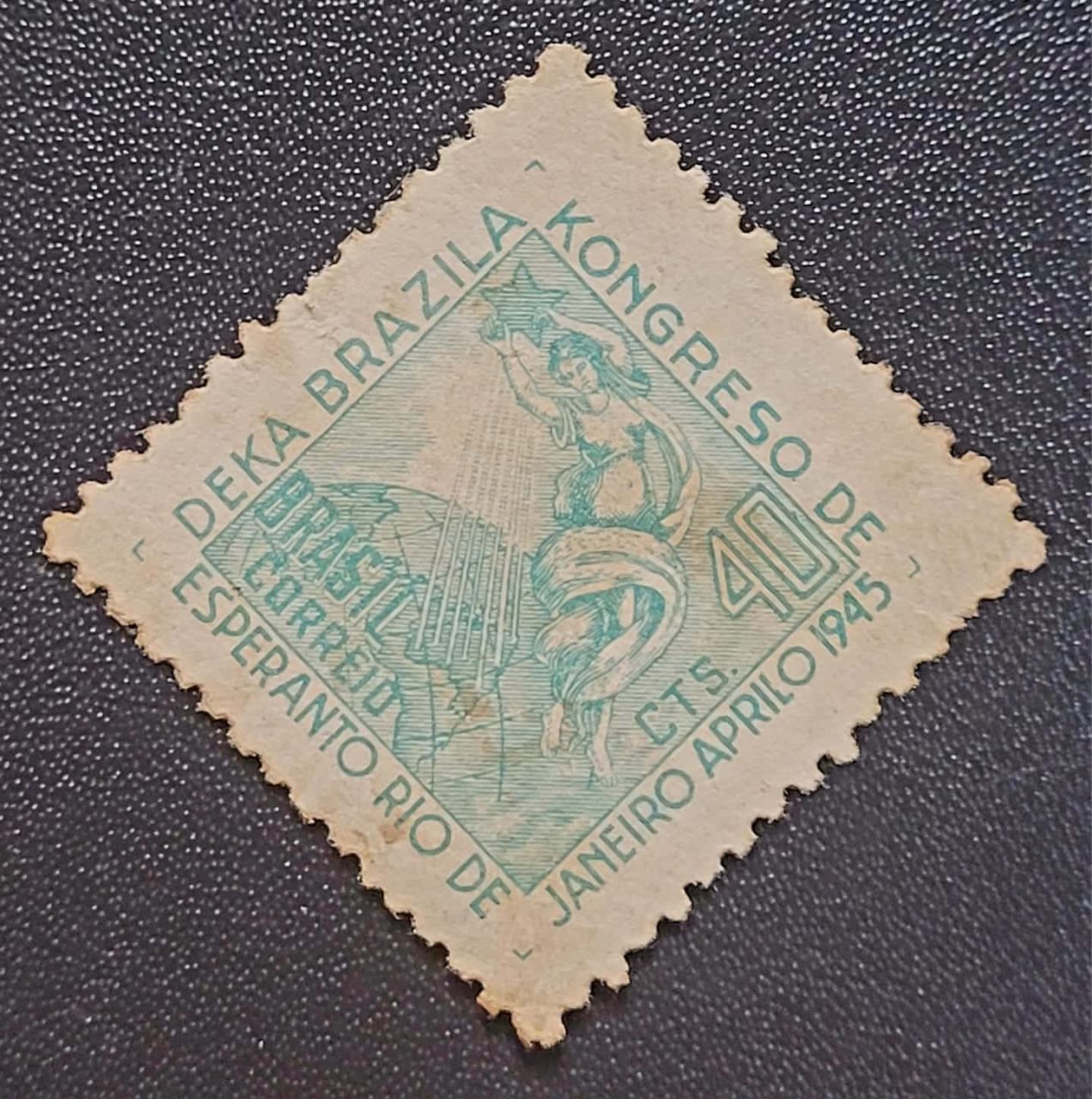 | Casa do Colecionador Comemorativos - RHM C0196 C (Novo - Variedade) 10º Congresso Brasileiro de Esperanto/RJ - 16/04/1945 (Selos do Brasil)