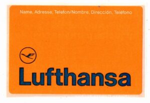 Etiqueta de Bagagem / Mala - Lufthansa - Anos 80