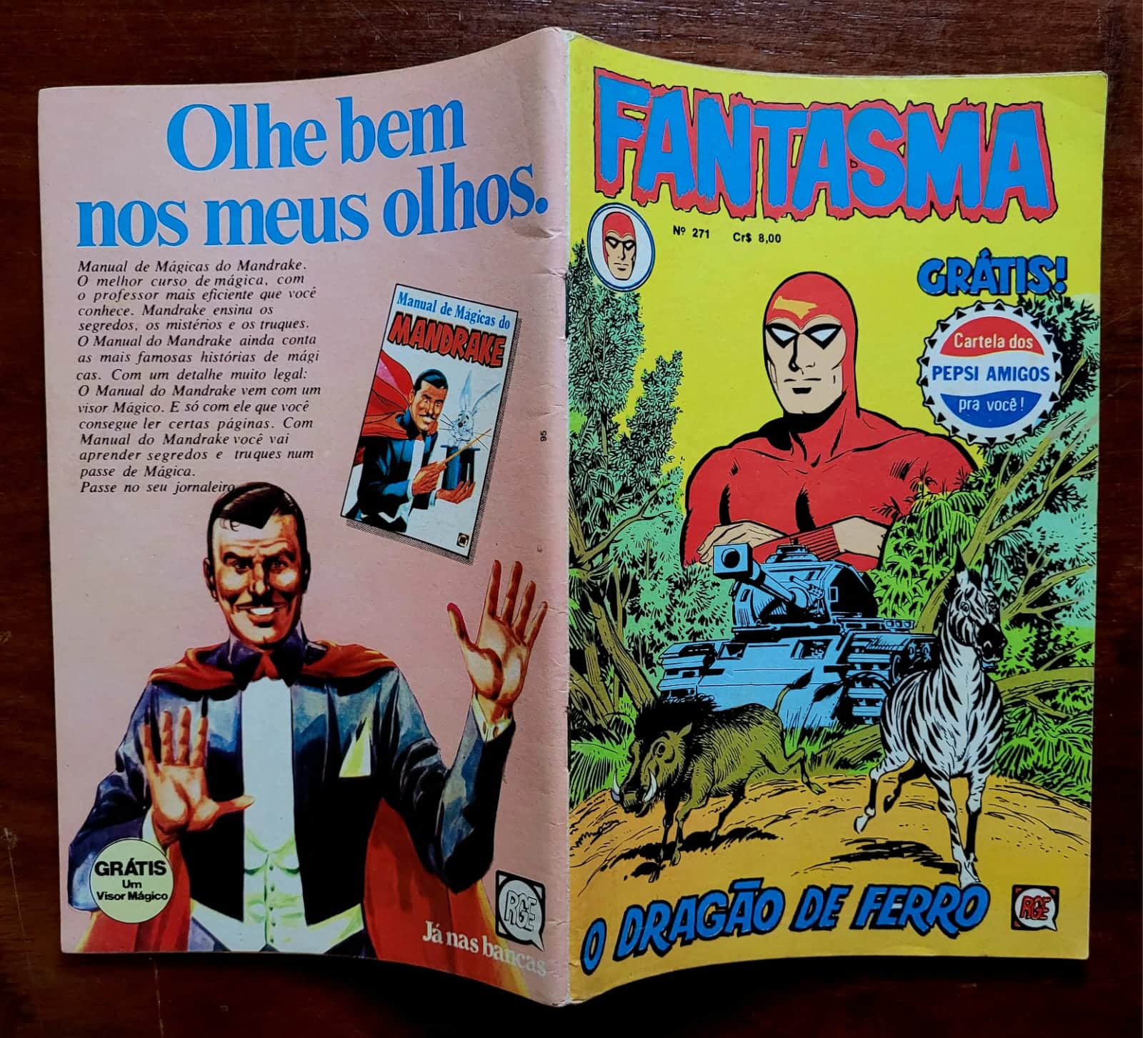 | Casa do Colecionador Fantasma Nº 271 - O Dragão de Ferro (Rio Gráfica Editora - RGE) Julho 1978 (HQ/Gibi)
