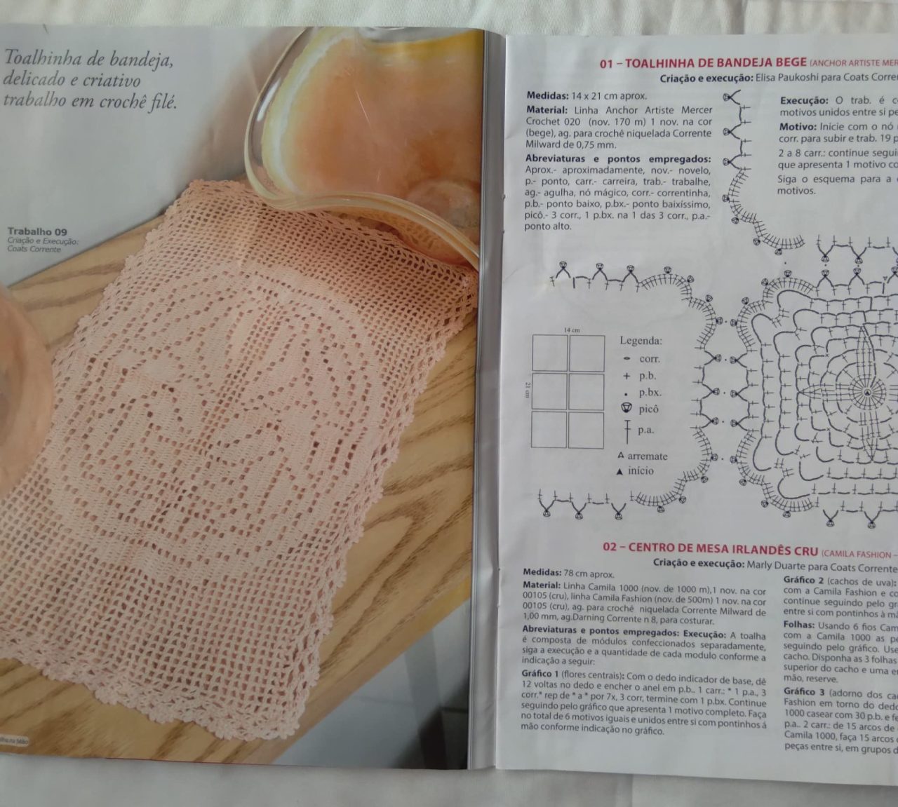 | Casa do Colecionador Revista Agulha na mão Croche centros de mesa 86. Ideias incríveis com gráficos.