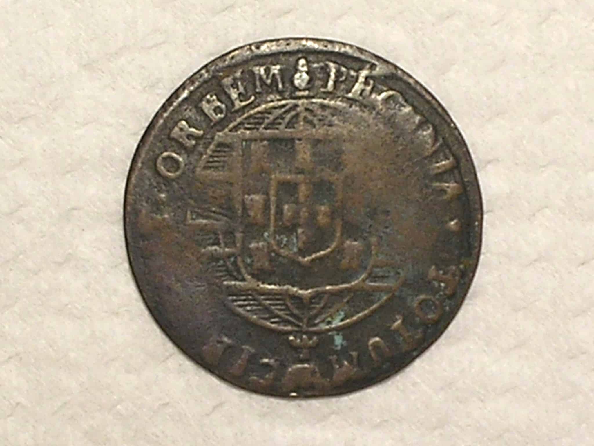 | Casa do Colecionador X Réis - 1822 Bahia / Reino Unido D.João VI / B entre pontos - 46 Pérolas / Bc/Mbc / cod.860