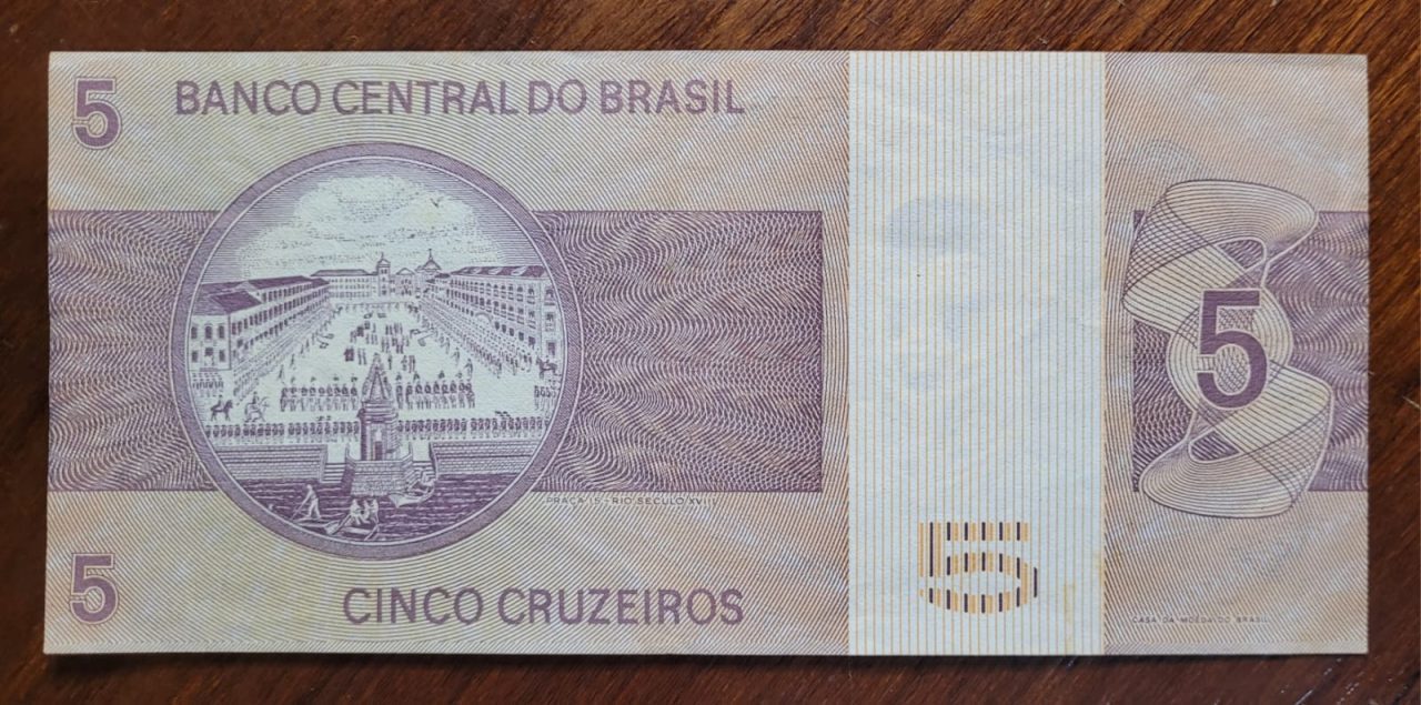 | Casa do Colecionador 5 (Cinco Cruzeiros) - Cédula C135 - MBC - Série B04148 (Ano 1974)