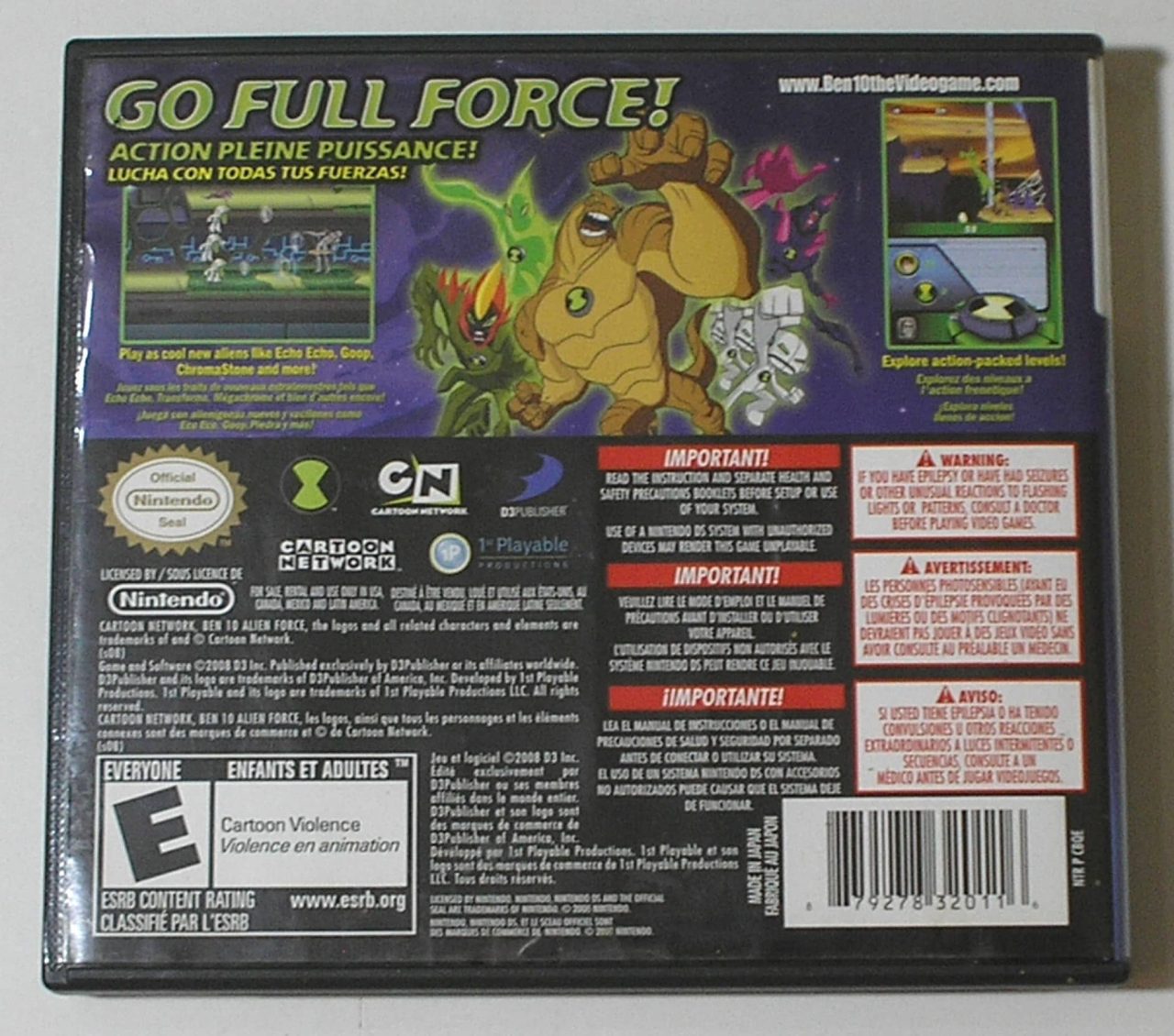 | Casa do Colecionador Ben 10 - Alien Force = Original Jogo para Nintendo Ds = Jogo de ação