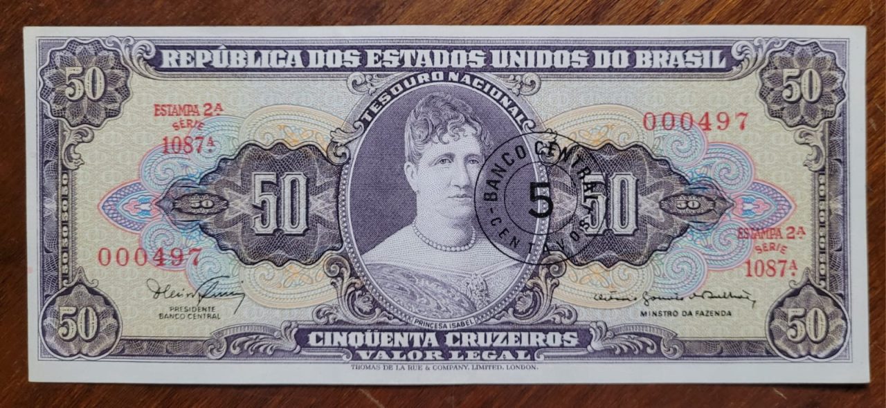| Casa do Colecionador Cédula C115 - 5 Centavos de Cruzeiro Novo (Sob) Série 1087 - Ano 1966