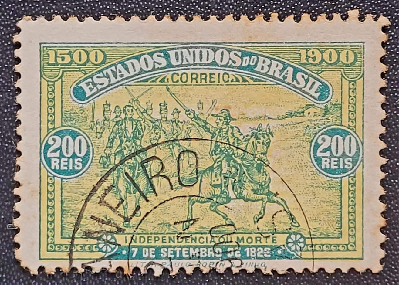 | Casa do Colecionador Comemorativos - RHM C0002 (Usado) 200 Réis - 4º Centenário do Descobrimento do Brasil - 01/01/1900 (Selos do Brasil)