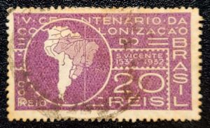 Comemorativos - RHM C0041 B (Usado - Variedade) 20 Réis - Tratado de Tordesilhas - 03/06/1932